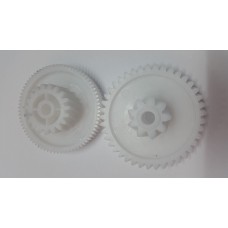 Шестерня мясорубки Zelmer в паре (D: 66/23,5 мм, зуб.: 41/9) (D: 63,5/32 мм, зуб.: 74/19)